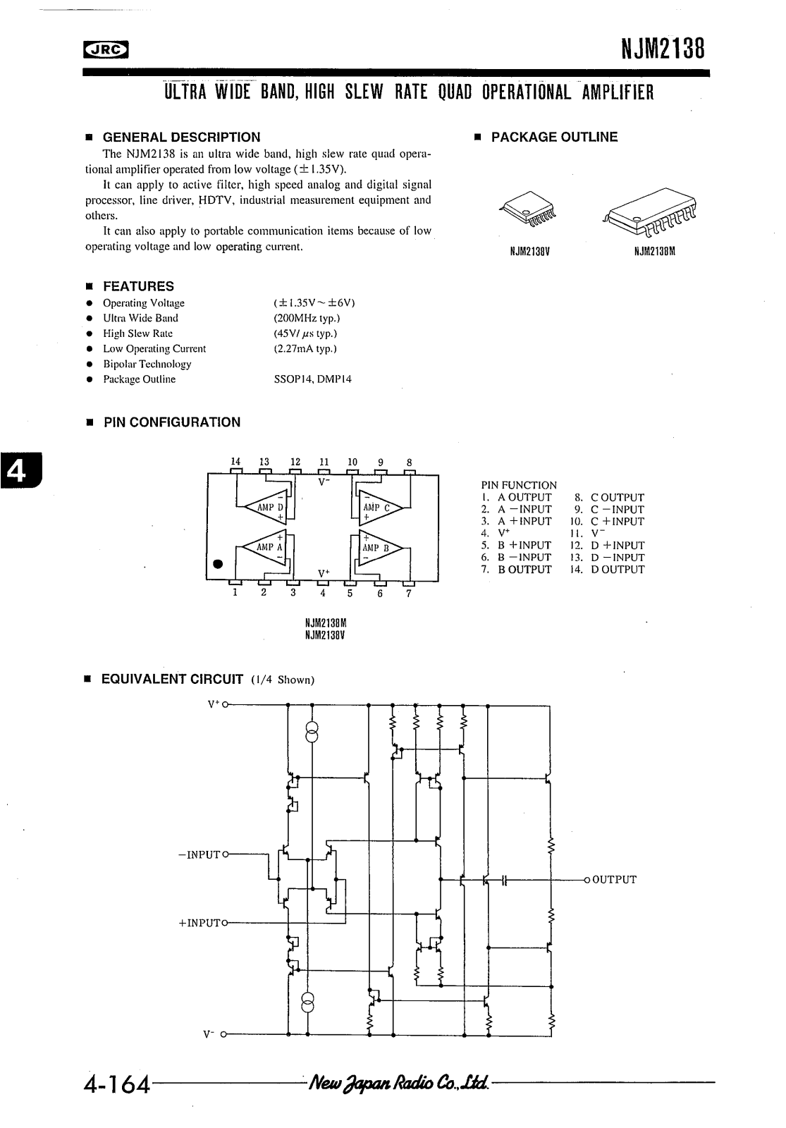 JRC NJM2138V, NJM2138M Datasheet