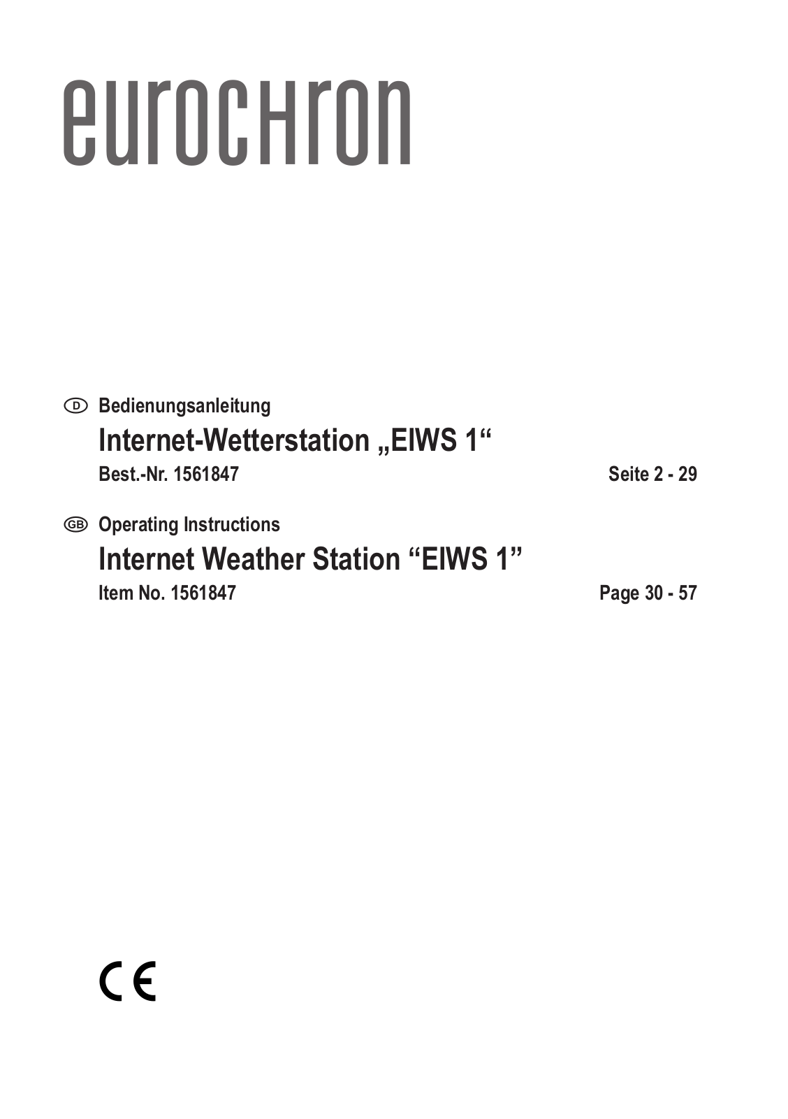 Eurochron EIWS 1 User manual