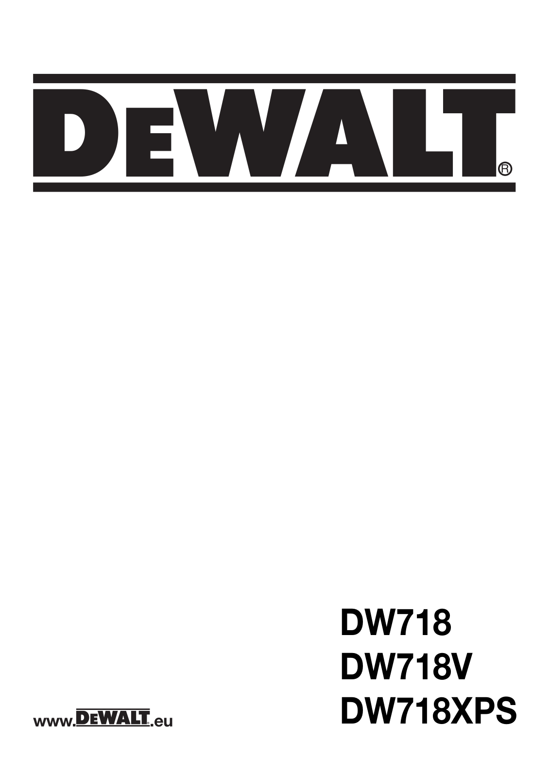 DeWalt DW718XPS, DW718, DW718V User Manual
