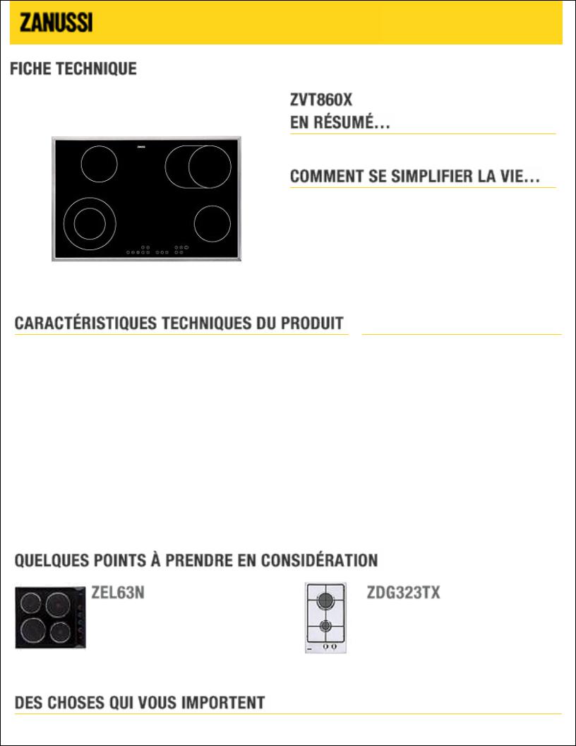 ZANUSSI ZVT860X User Manual