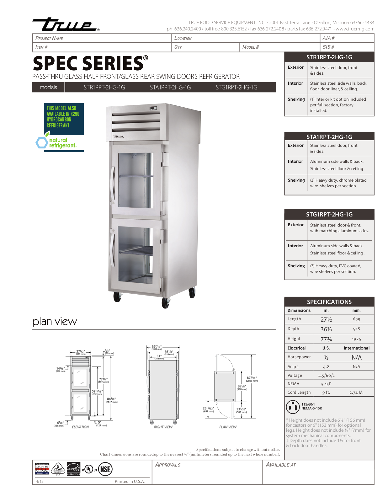 True STA1RPT-2HG-1G User Manual