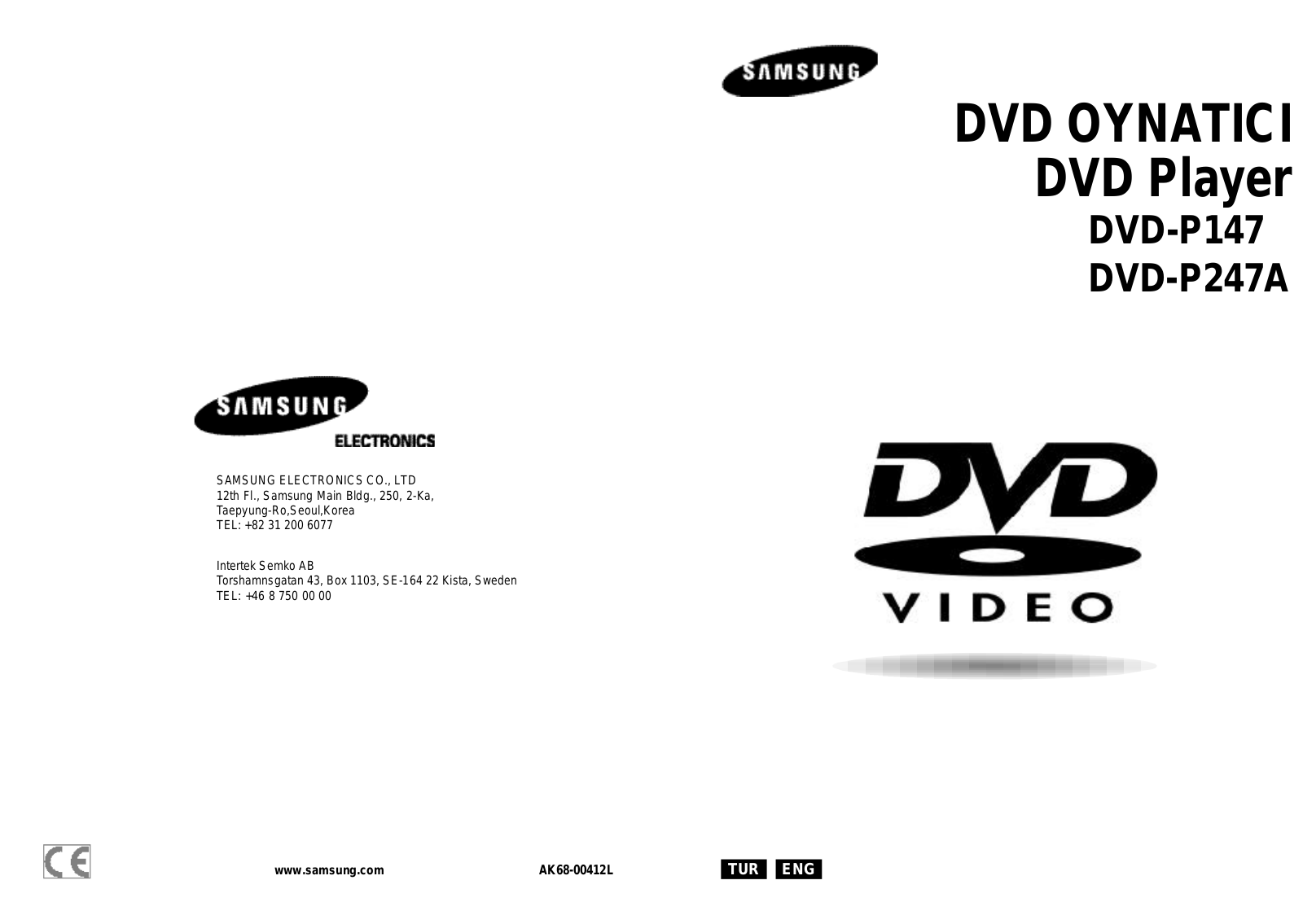 Samsung DVD-P247A, DVD-P147 User Manual