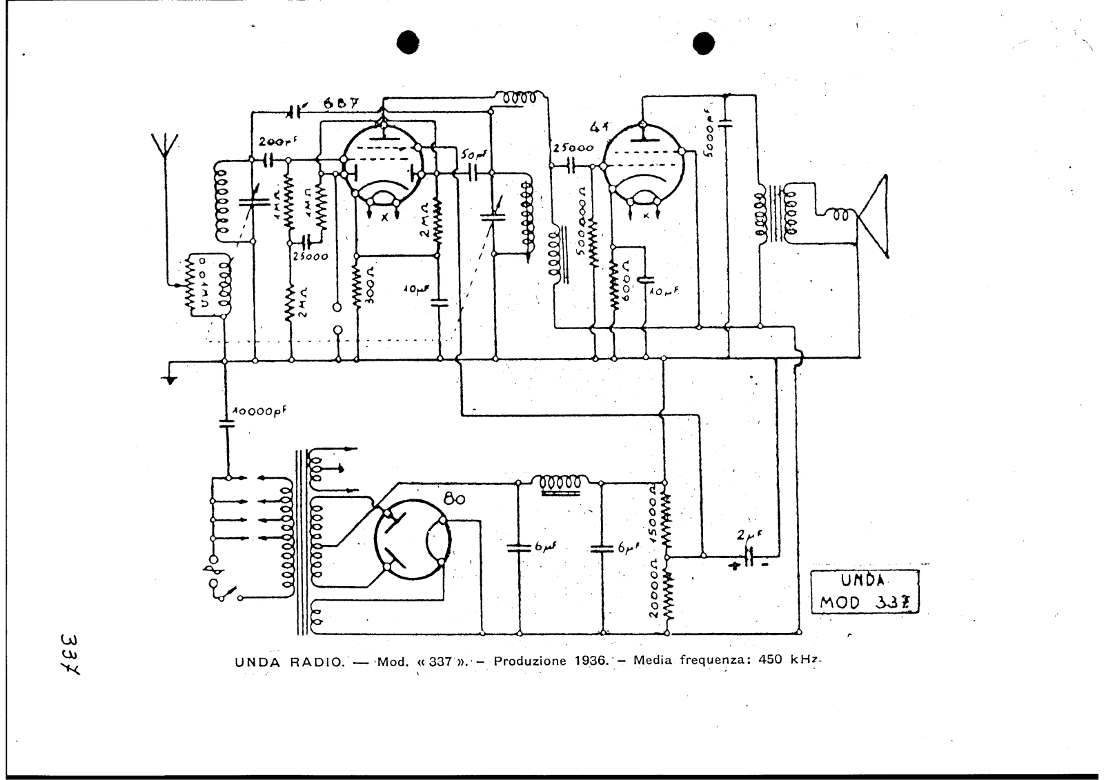 Unda Radio 337 schematic