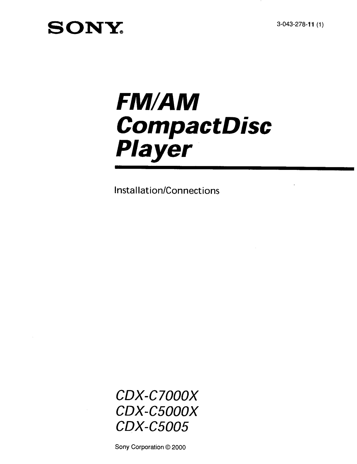 Sony CDX-C5000X Installation Guide - ManualMachine.com