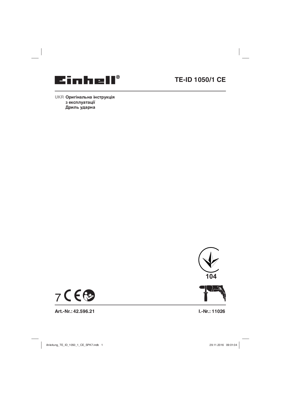 Einhell TE-ID 10501CE User Manual