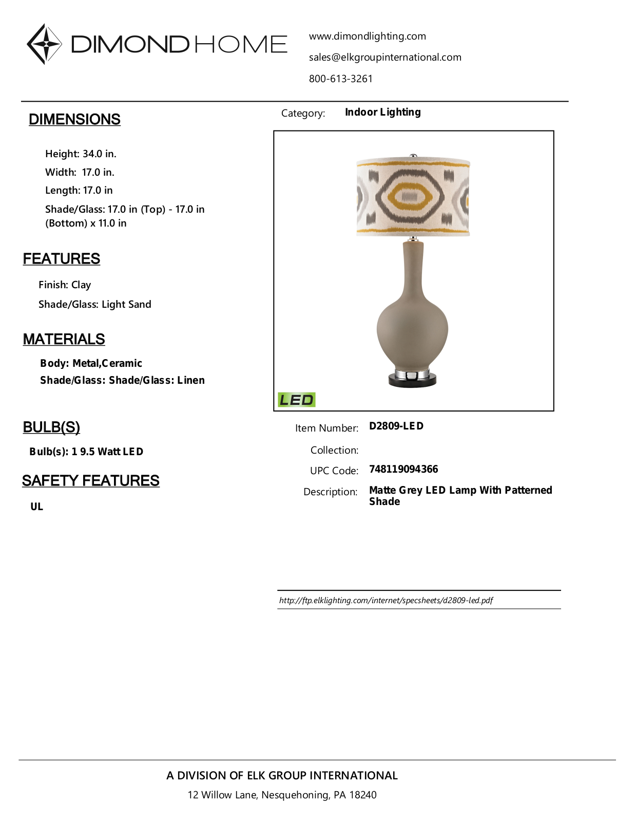 ELK Home D2809LED User Manual