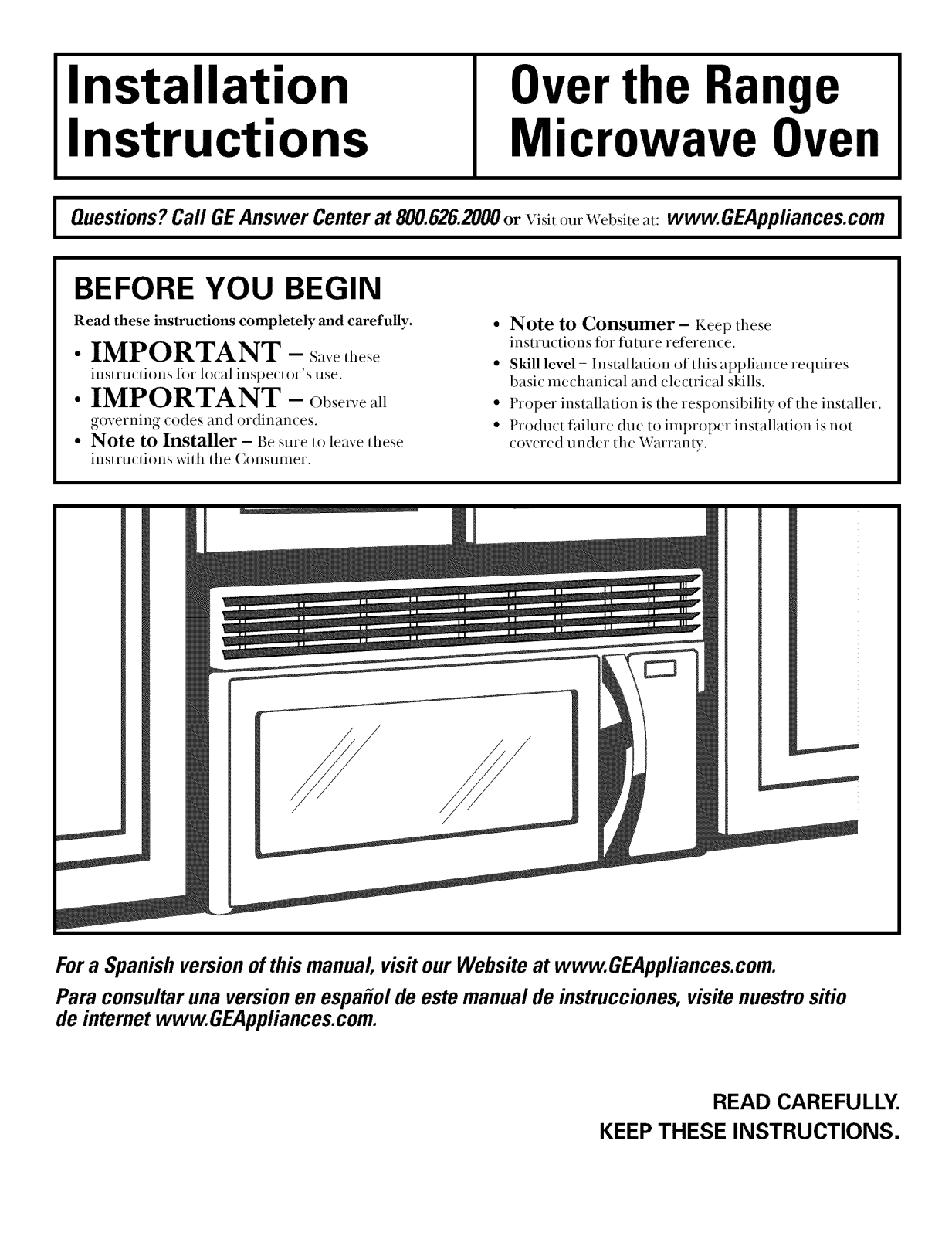 GE JVM1430BD01, JVM1430WD01, JVM1440BH02, JVM1440SH01, JVM1440WH02 Installation Guide - ManualMachine.com