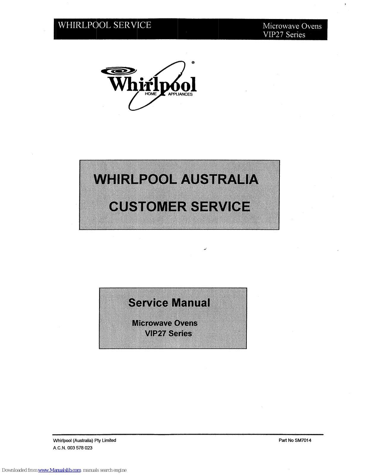 WHIRLPOOL JET 914 VIP 27, TALENT, TALENT COMPACT User Manual