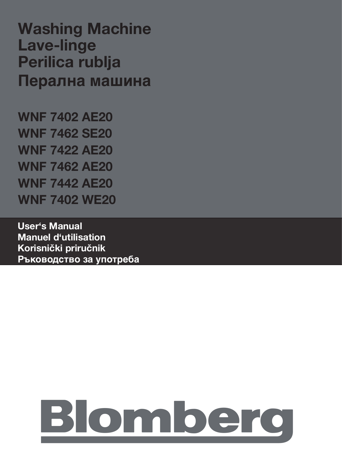 Blomberg WNF 7402 AE20 User Manual