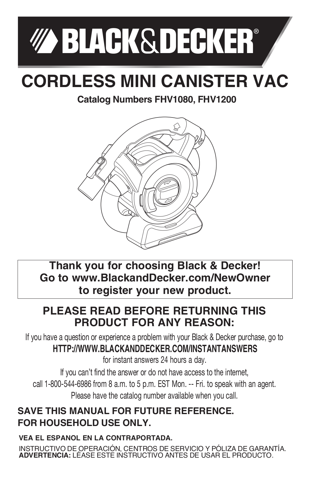 Black & Decker FHV1080 User Manual 2