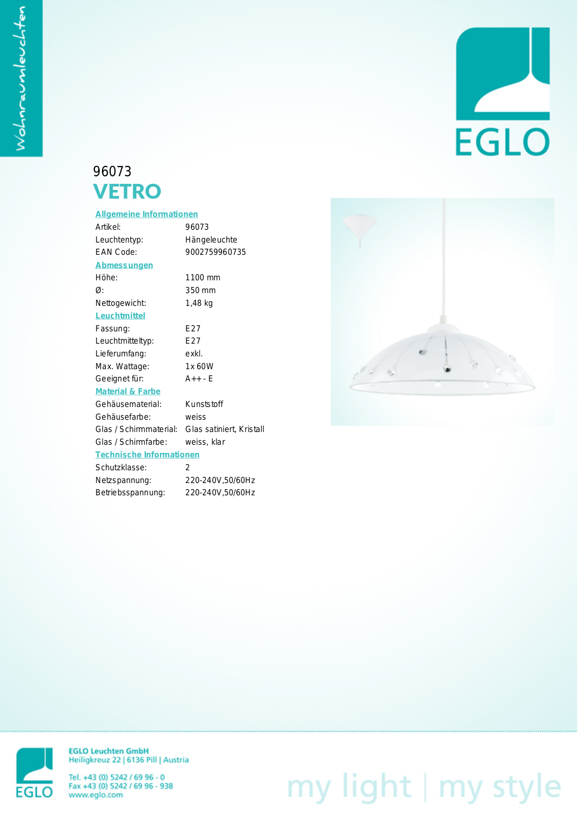 Eglo 96073 Service Manual