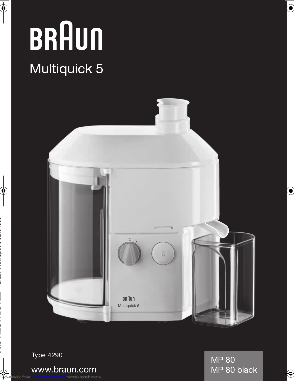 Braun MP 80 black, Multiquick 5 MP 80 black User Manual