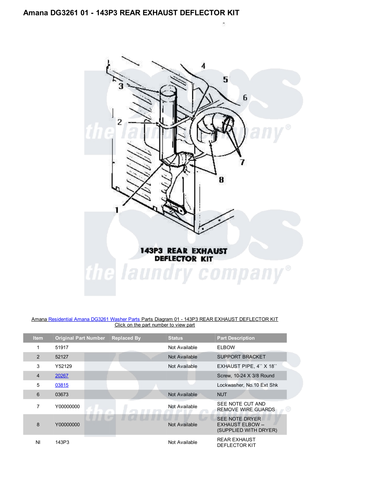 Amana DG3261 Parts Diagram