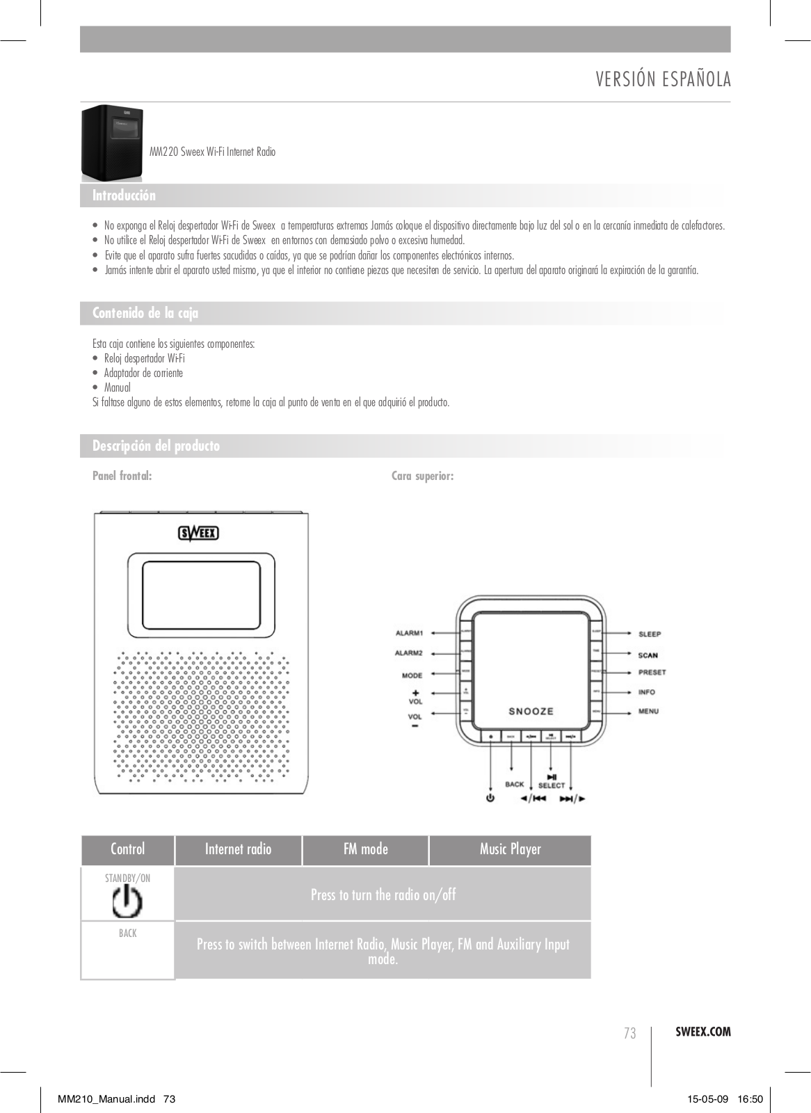 Sweex MM210 QUICK START GUIDE