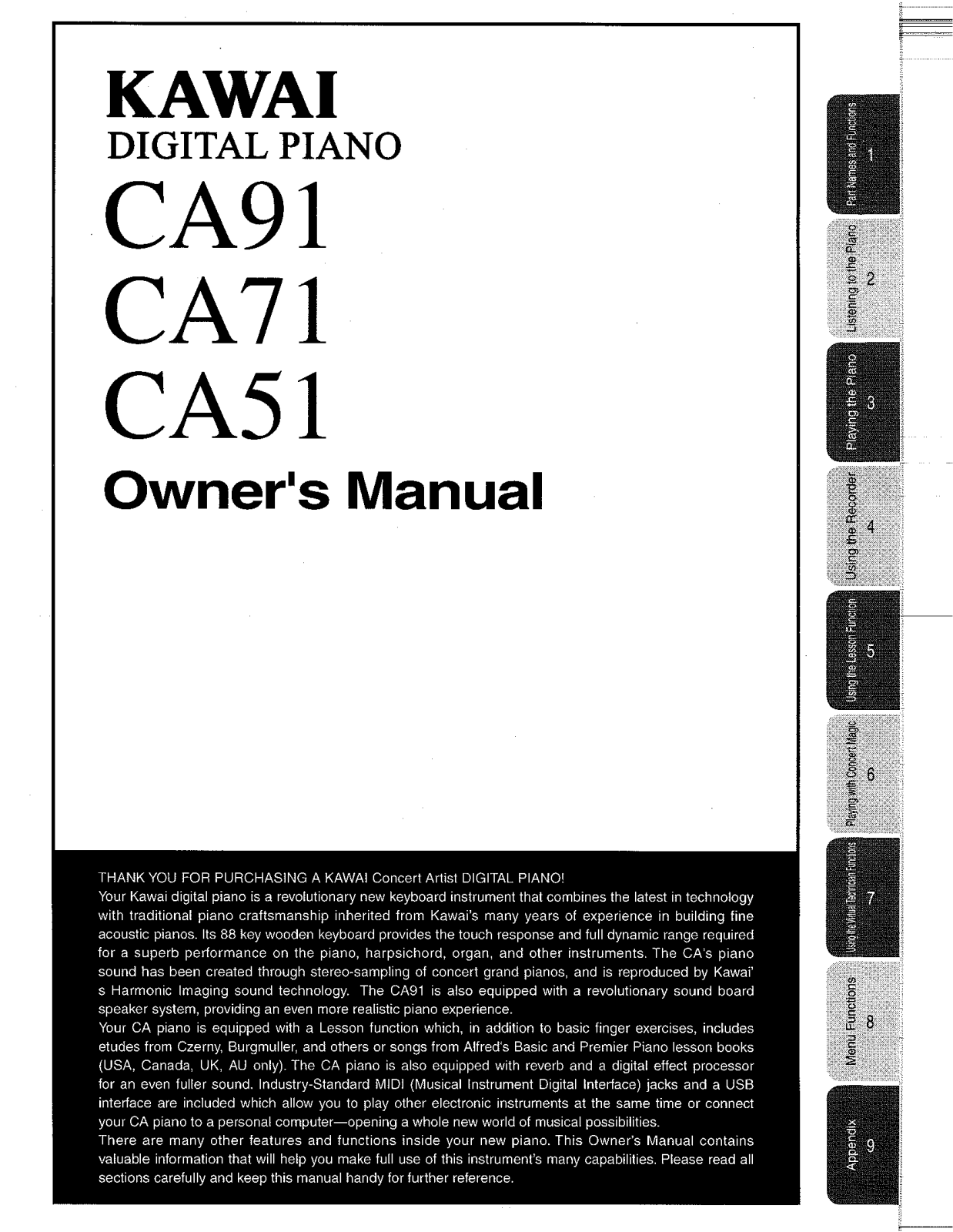 Kawai CA71, CA51 User Manual