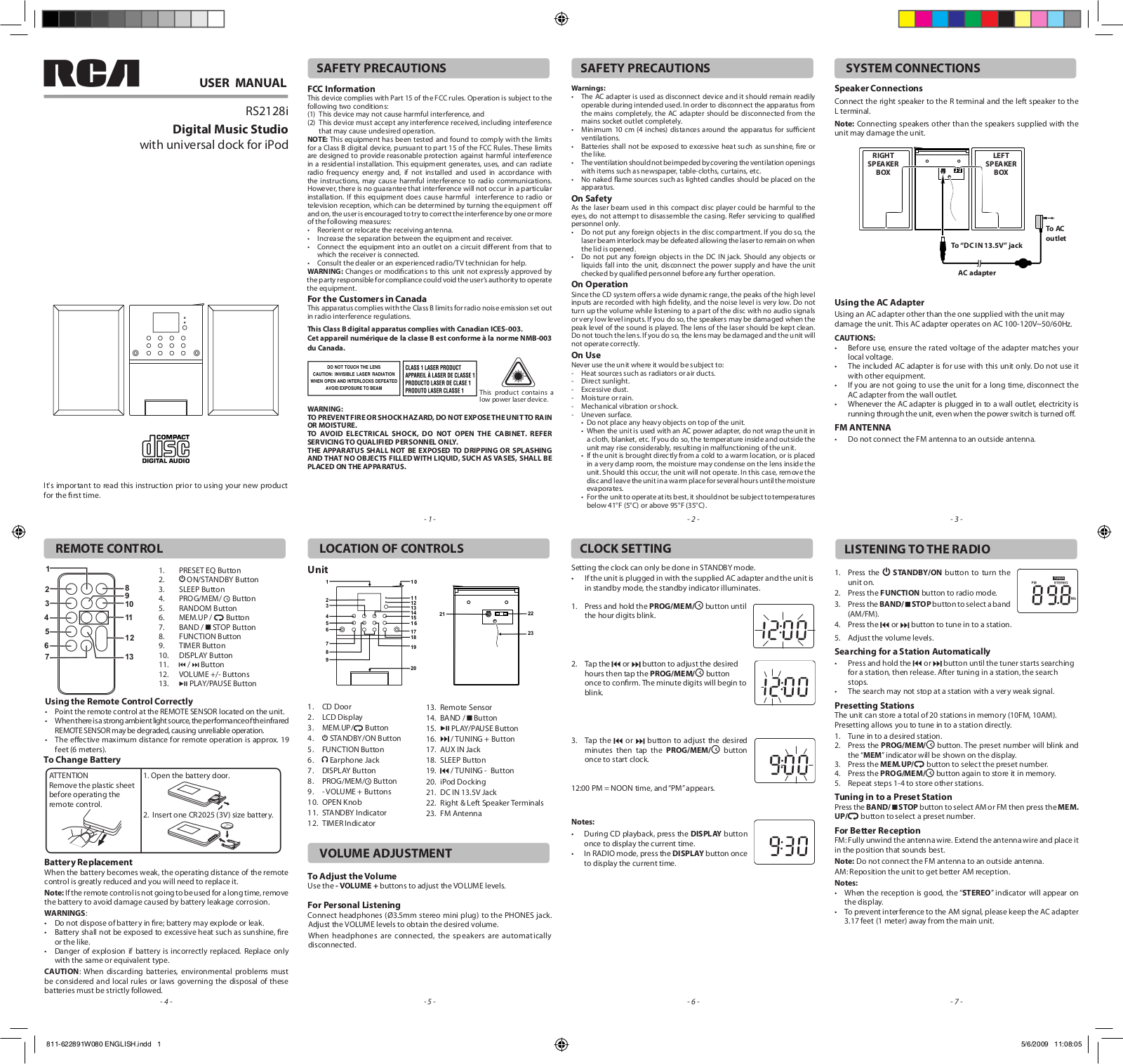 RCA RS2128i User Manual