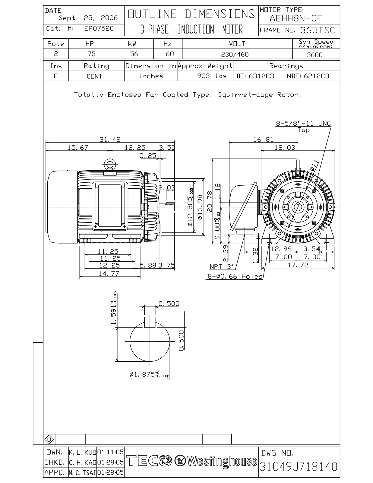 Teco EP0752C Reference Drawing