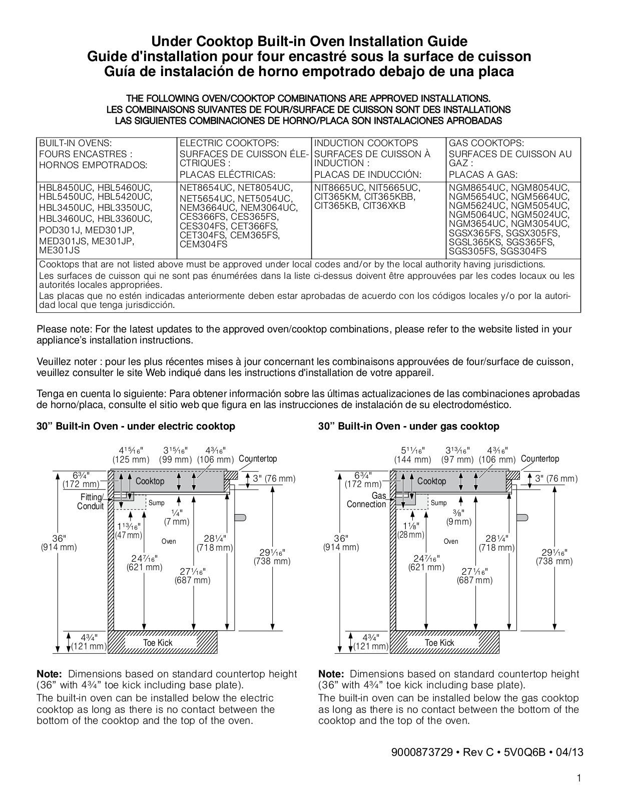 Thermador CIT304KB, CIT365KBB, CIT304KBB, CIT365KM, PODMW301J Installation Guide