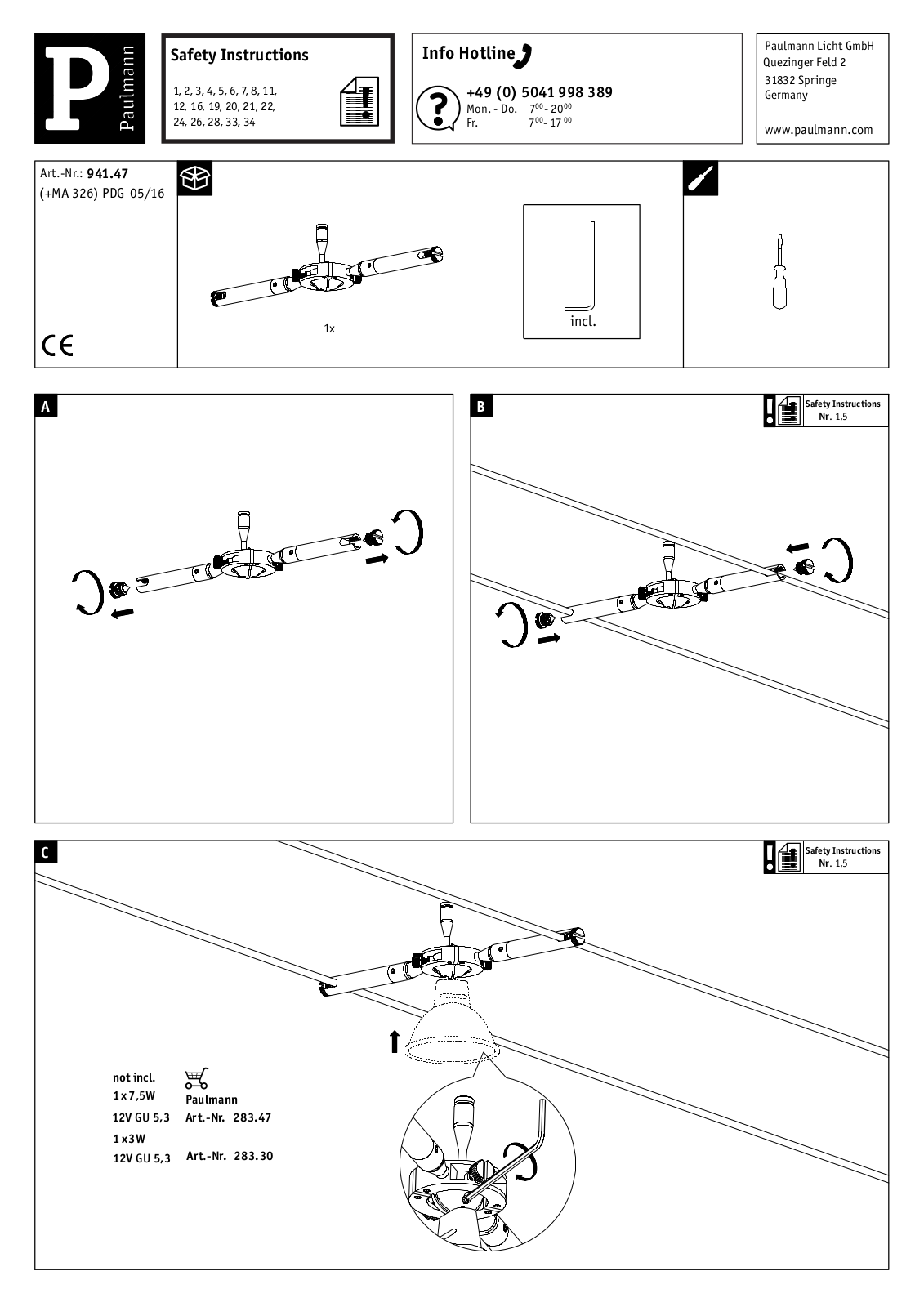 Paulmann 94147 Installation manual - ManualMachine.com