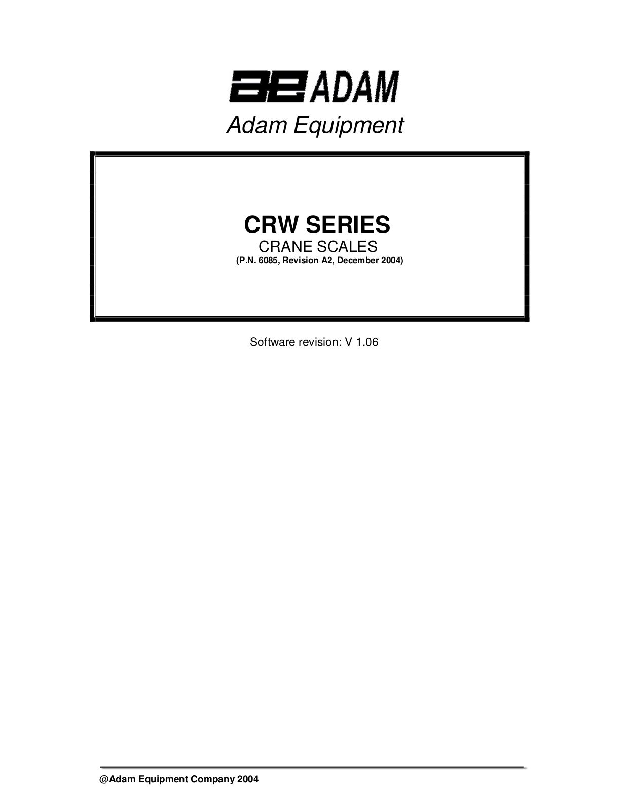 Adam Equipment CRW User Manual