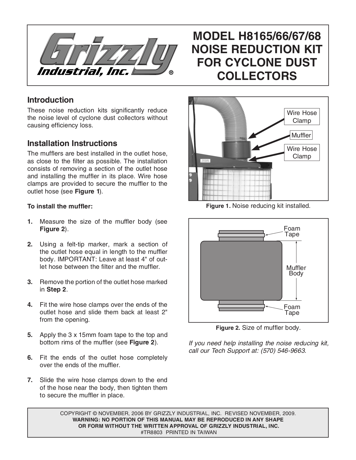 Grizzly TR8803 User Manual