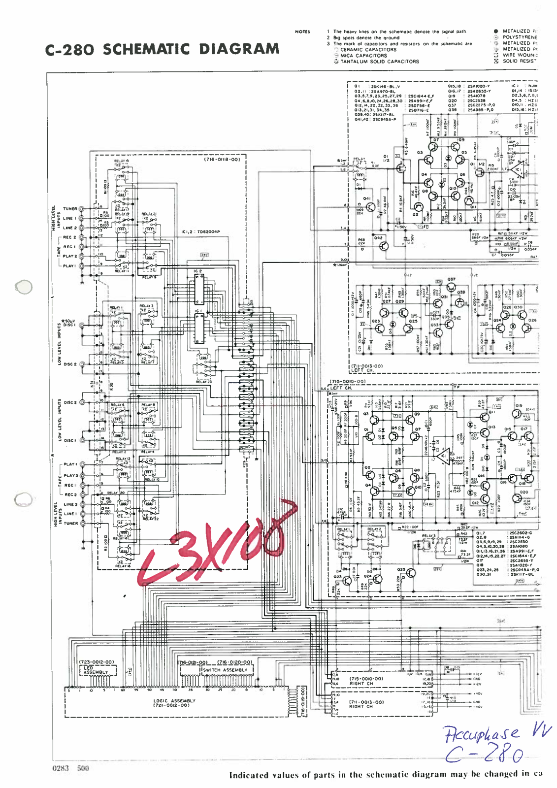 Accuphase C280 Schematic