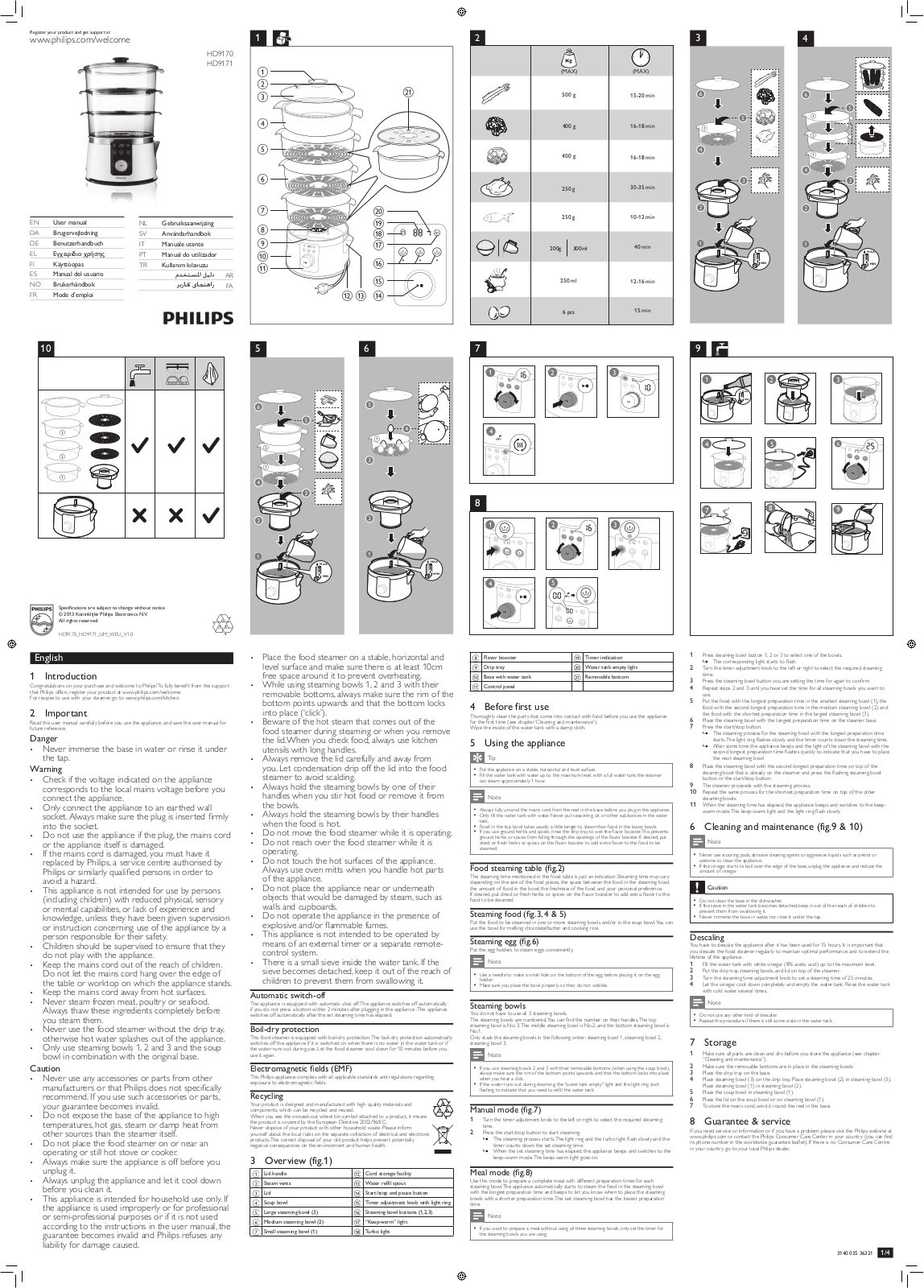 Philips HD9190, HD9189 User Manual