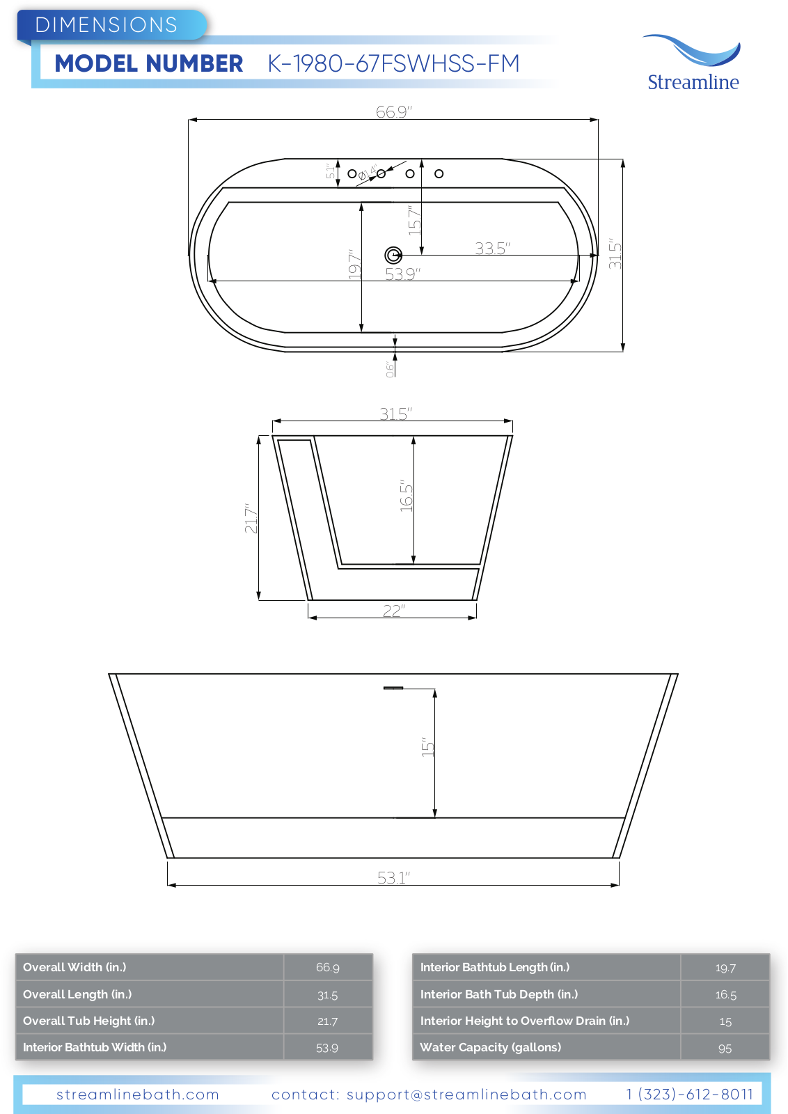 Streamline KH1980100 Specifications