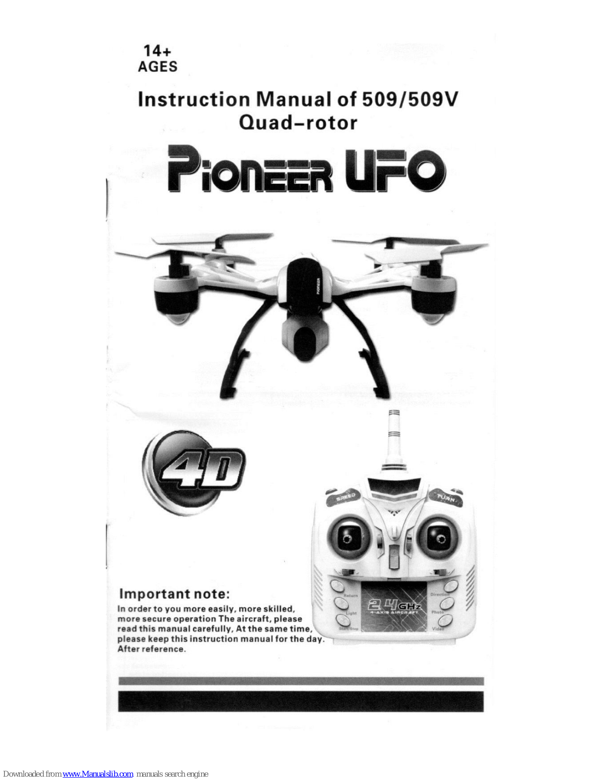 JXD Pioneer UFO 509V, Pioneer UFO 509 Instruction Manual