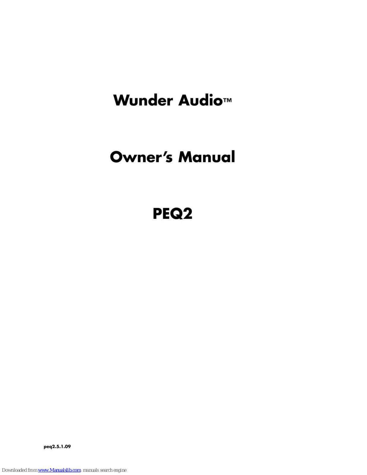 Wunder Audio PEQ2 Owner's Manual