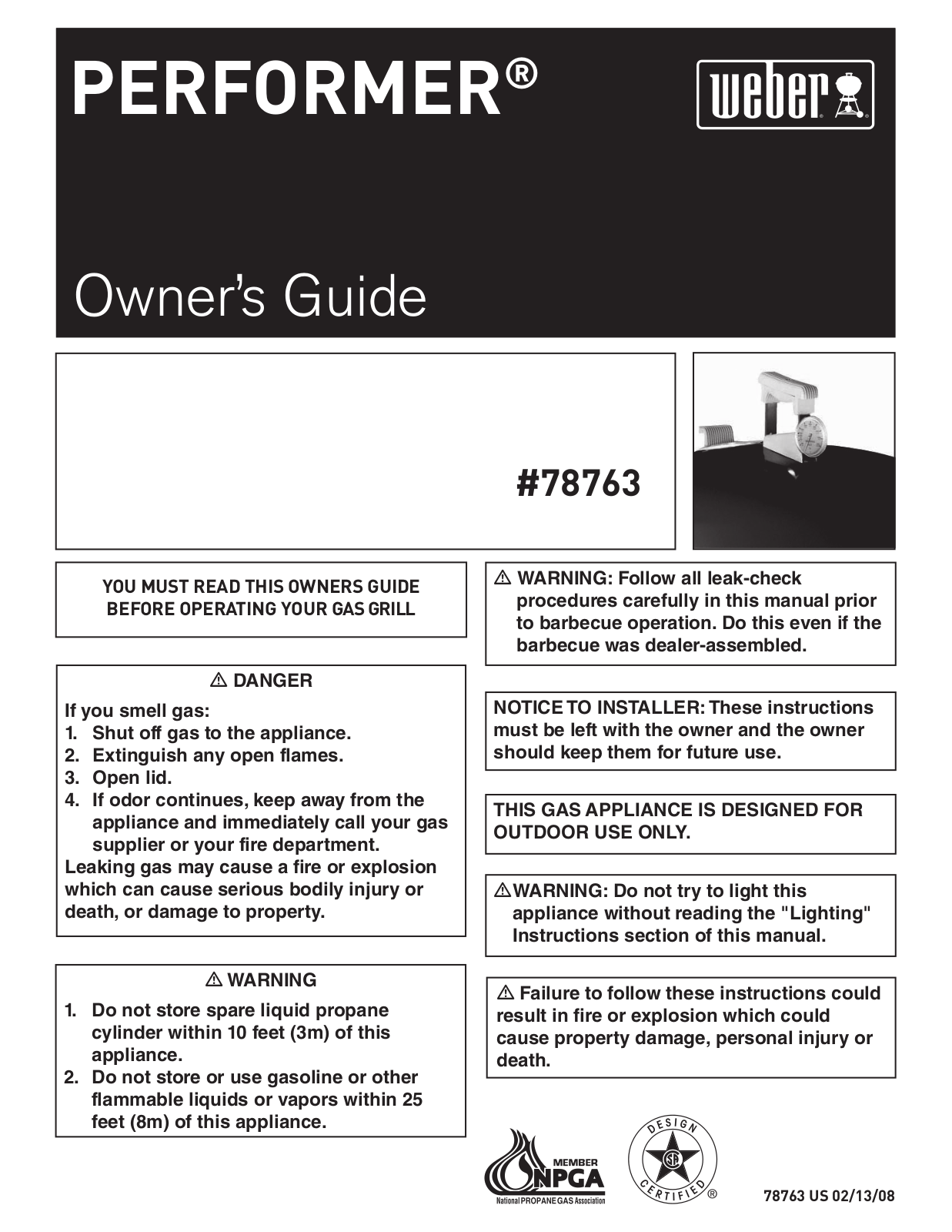 Weber 78763 User Manual