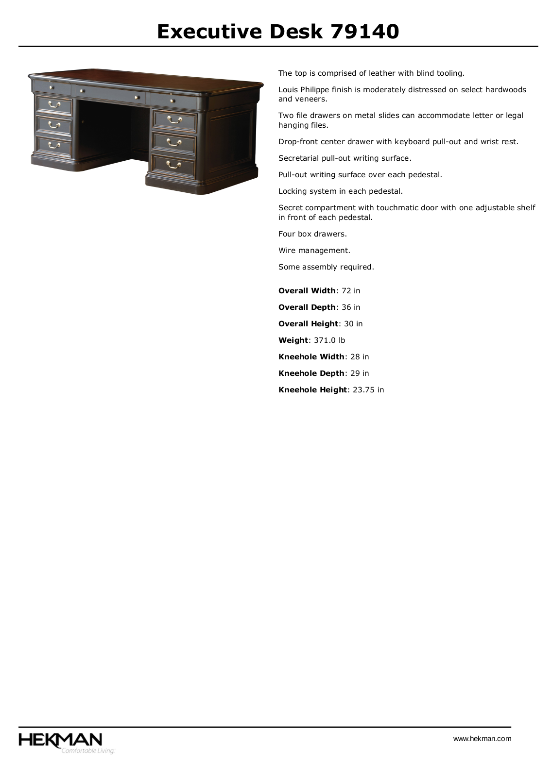 Hekman W004092848 Specifications - ManualMachine.com