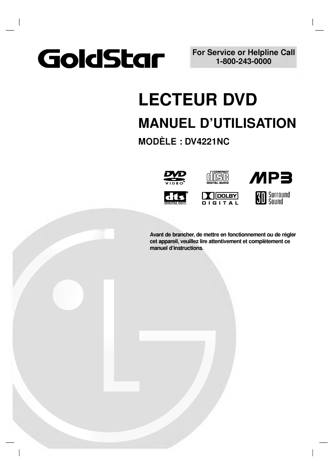 LG DV4221N Owner’s Manual