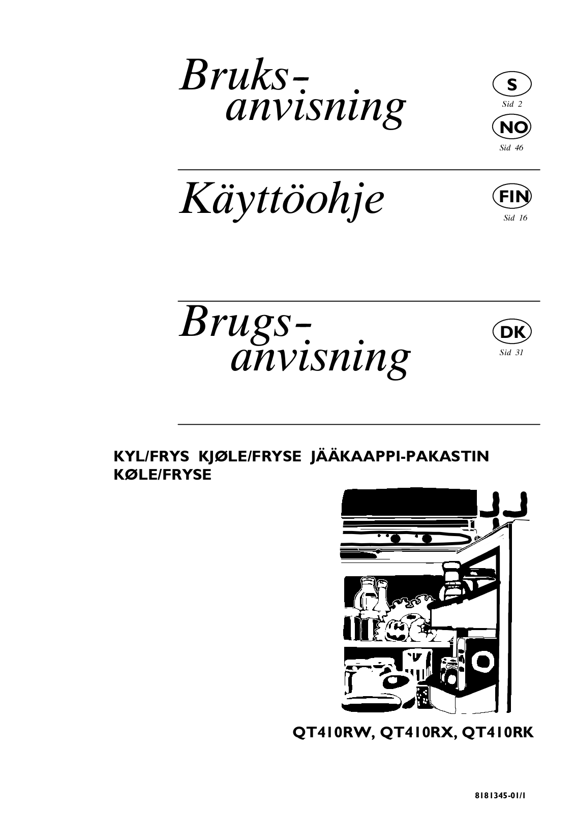 Husqvarna QT410RW, QT410RX, QT410RK User Manual