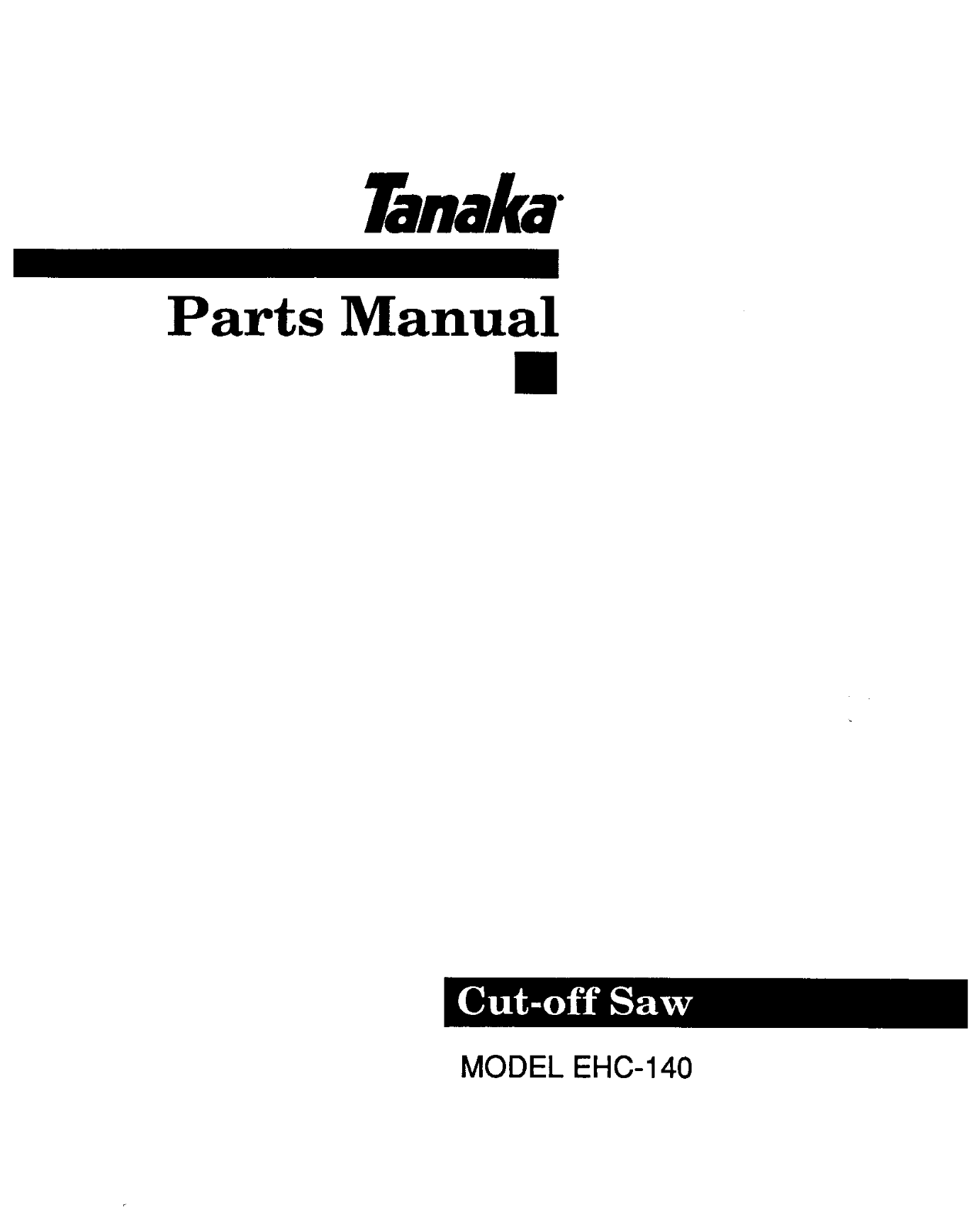 Tanaka EHC-140 User Manual