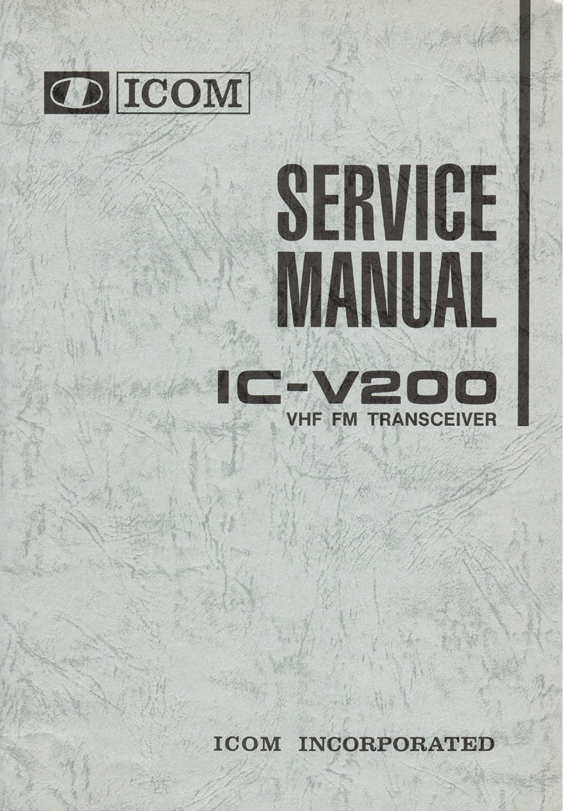 Icom IC-V200 Service Manual