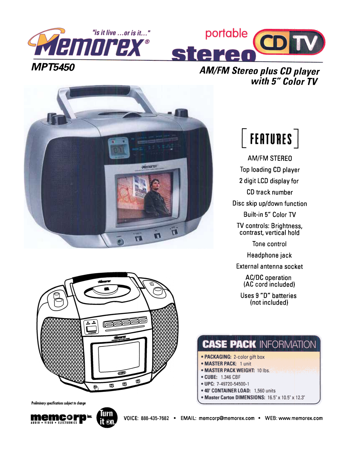 Memorex MPT5450 user Manual