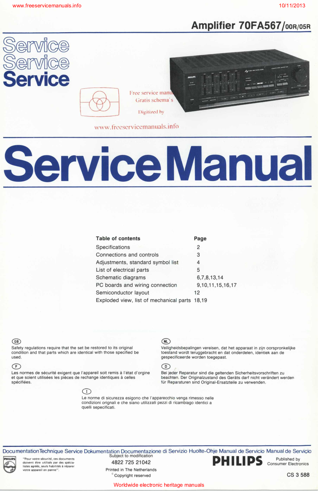 Philips _70fa567 Datasheet - ManualMachine.com