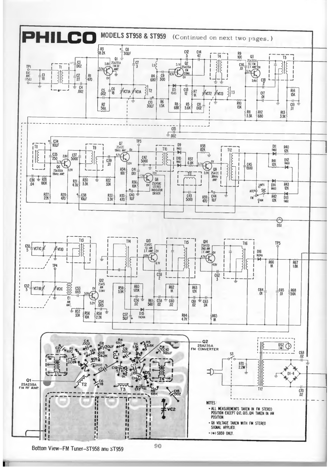 Philco ST958, ST959 Schematic