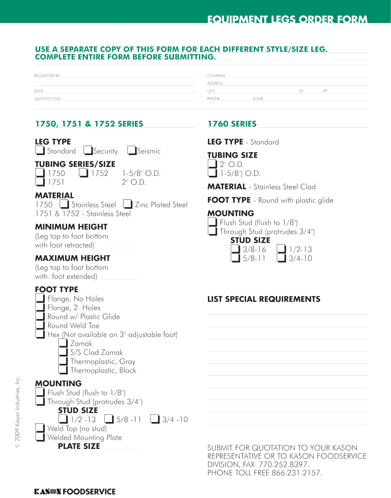 Kason 1751 User Manual