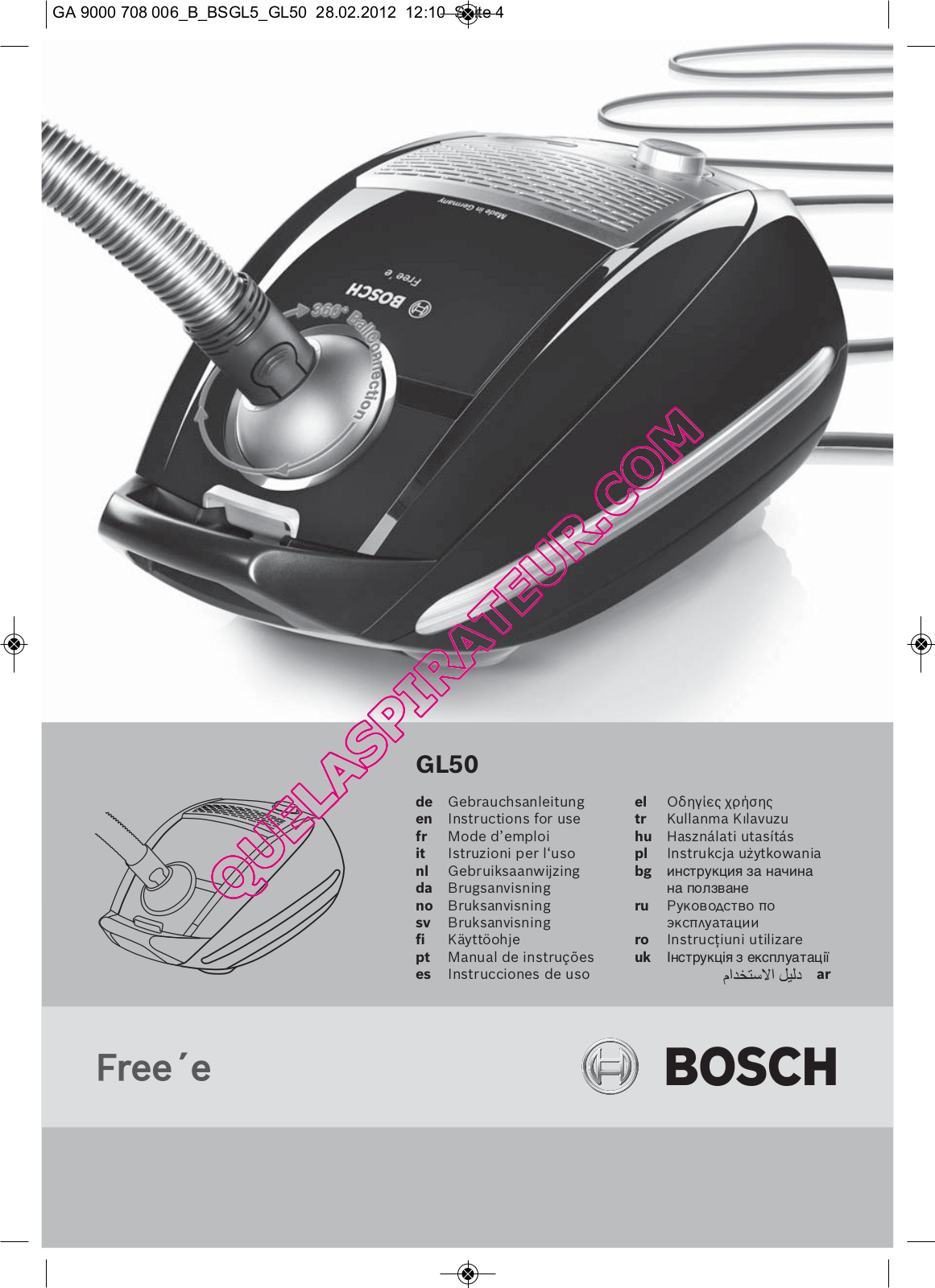 BOSCH PAS11-21, PAS1227, GL50, PAS1227F User Manual