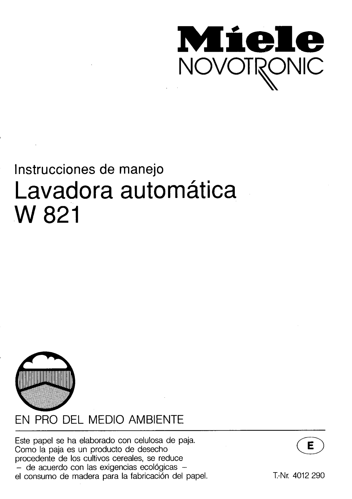 Miele W 821 User manual