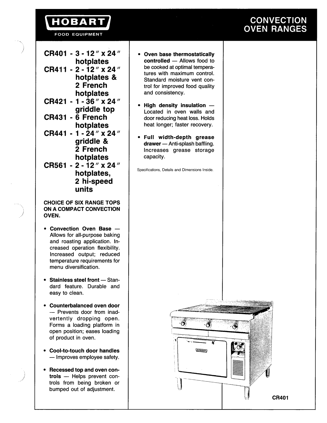 Hobart CR401 User Manual