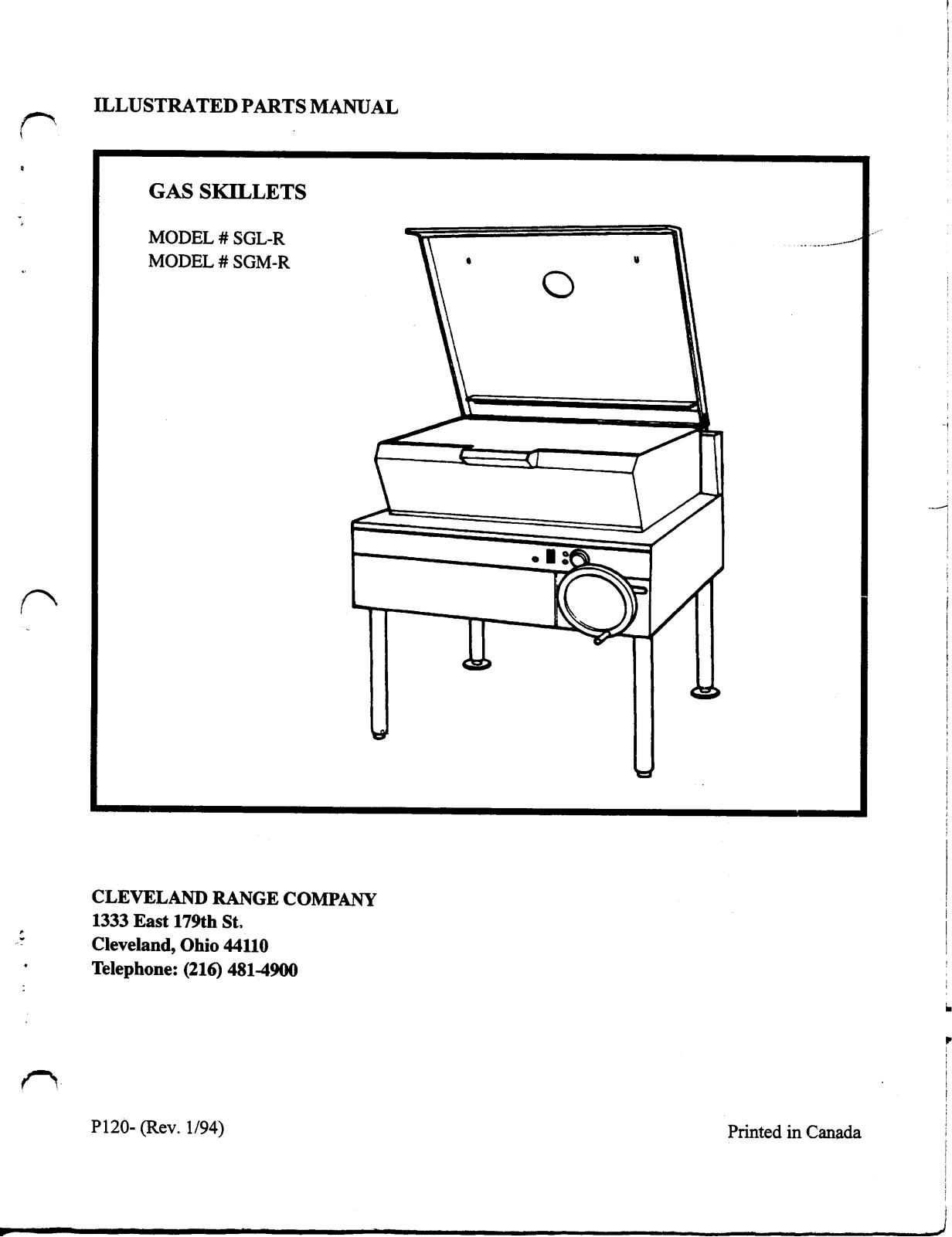 Cleveland SGL-30R Parts List