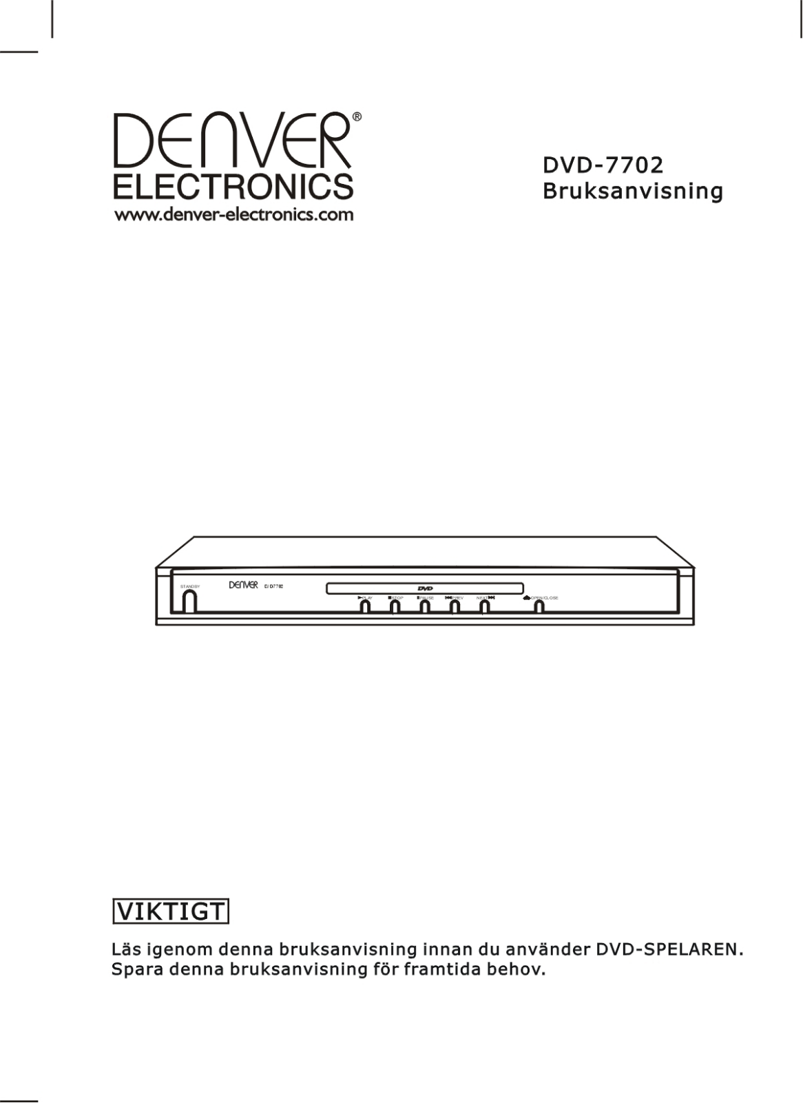 Denver DVD-7702 User Manual