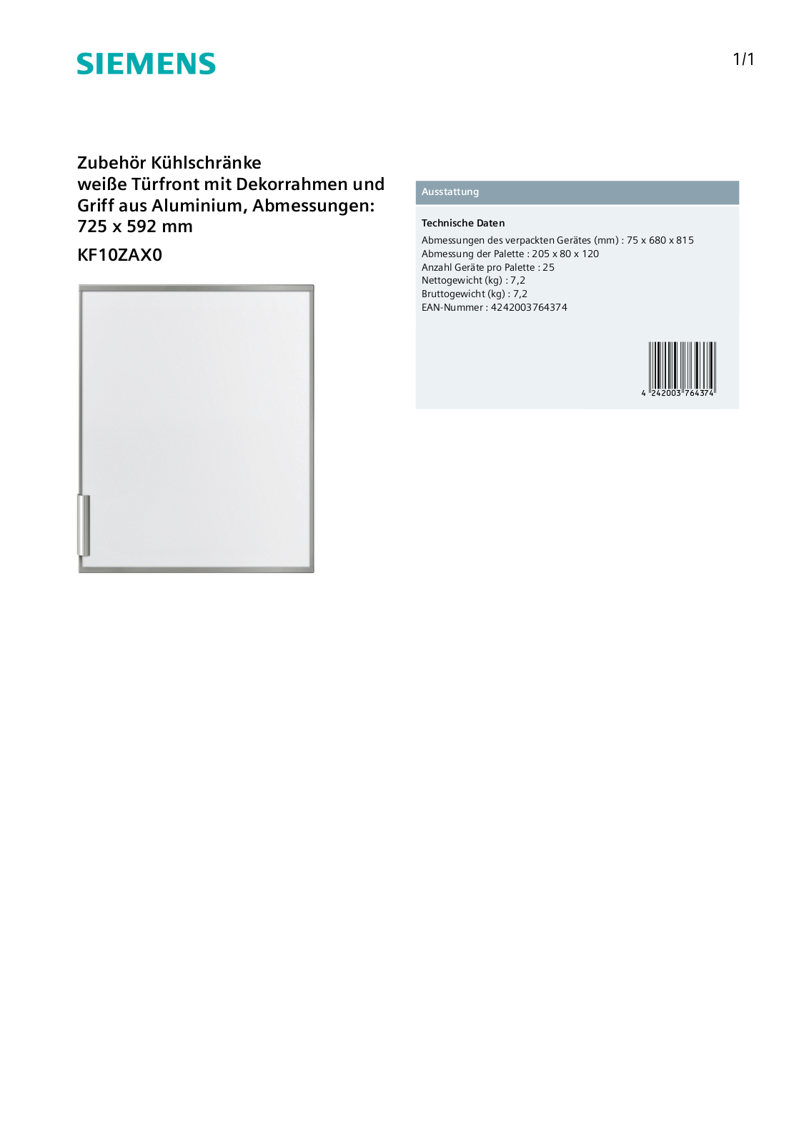 Siemens KF10ZAX0 User Manual