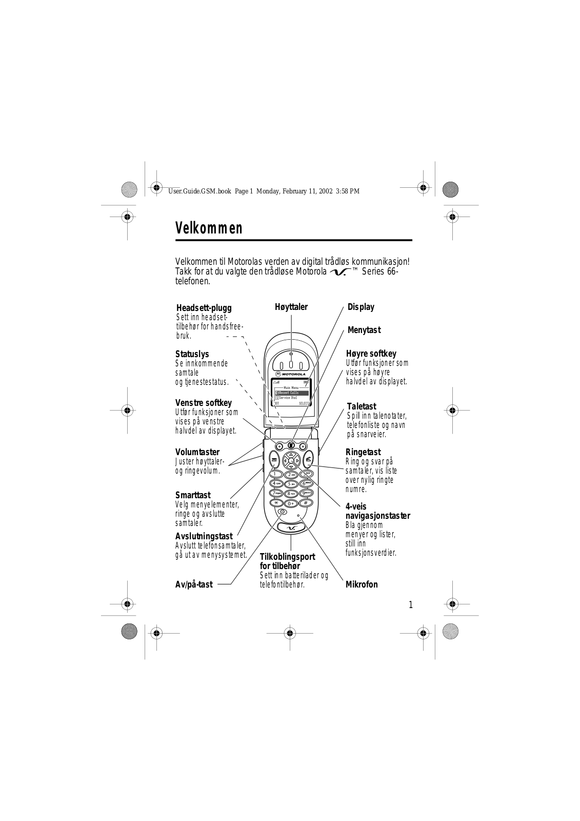 Motorola V66 User Manual