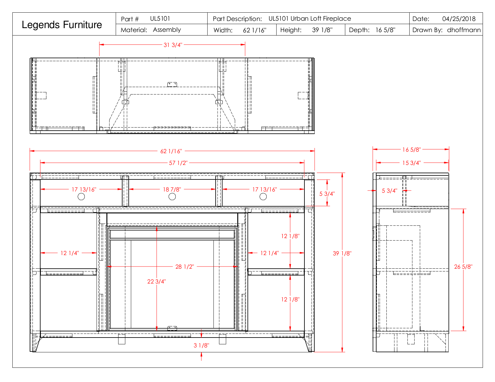 Legends Furniture UL5101 Specification Sheet