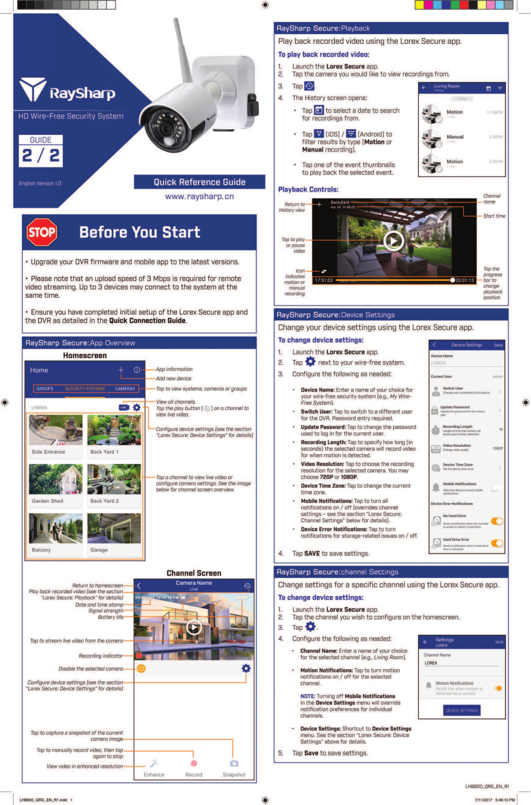 Zhuhai RaySharp Technology RSH1104AI Users manual