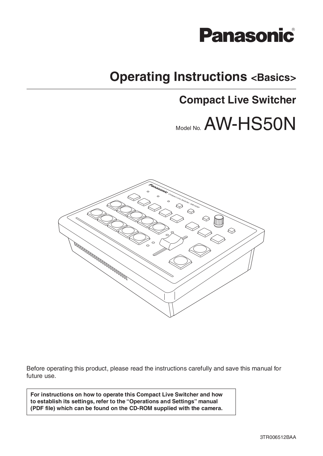 Panasonic aw-hs50n operating instructions